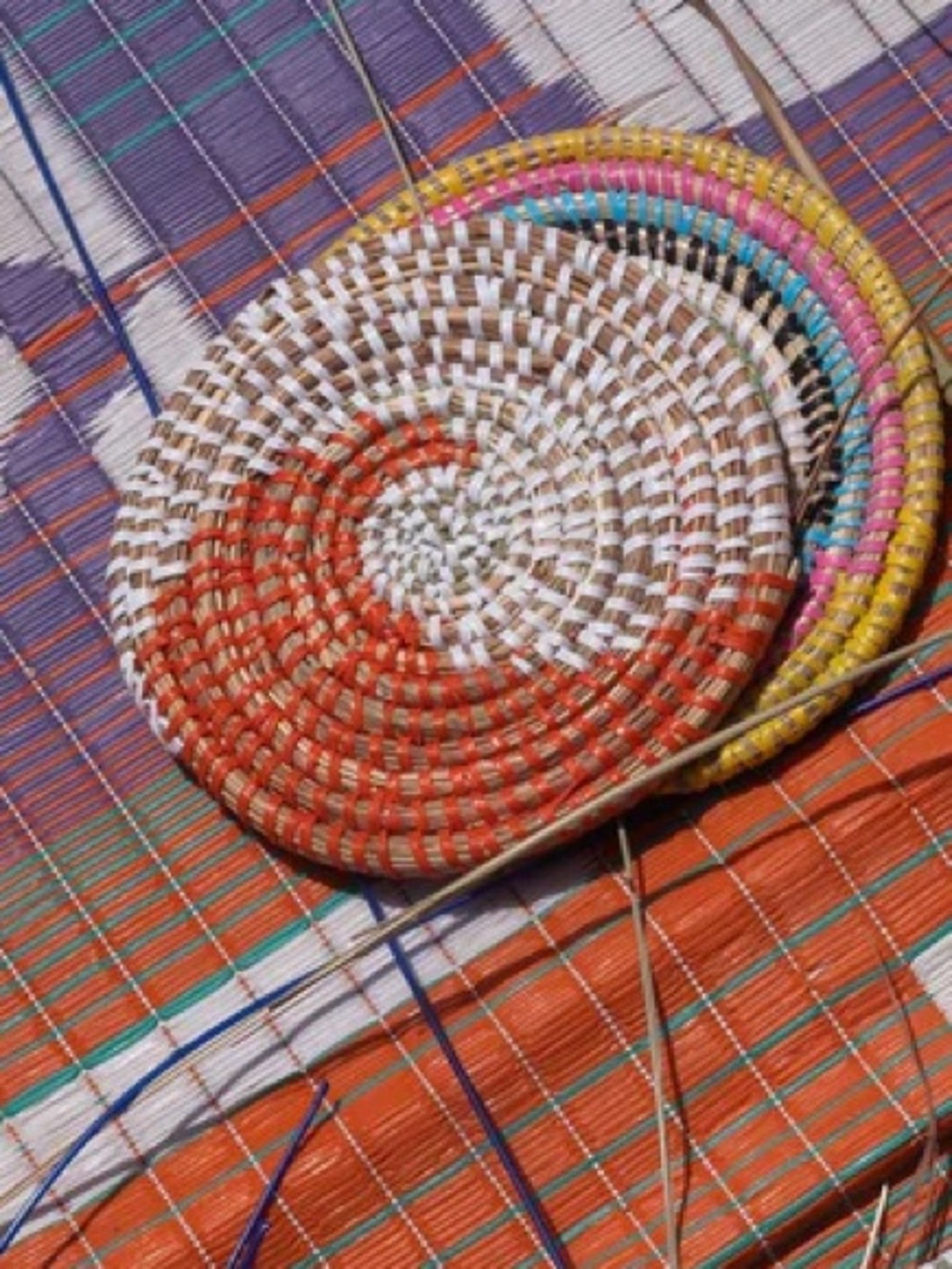 🌻NEW Expedition Subsahara Zalipah Woven Coasters Set of 4 Boho Natural Decor